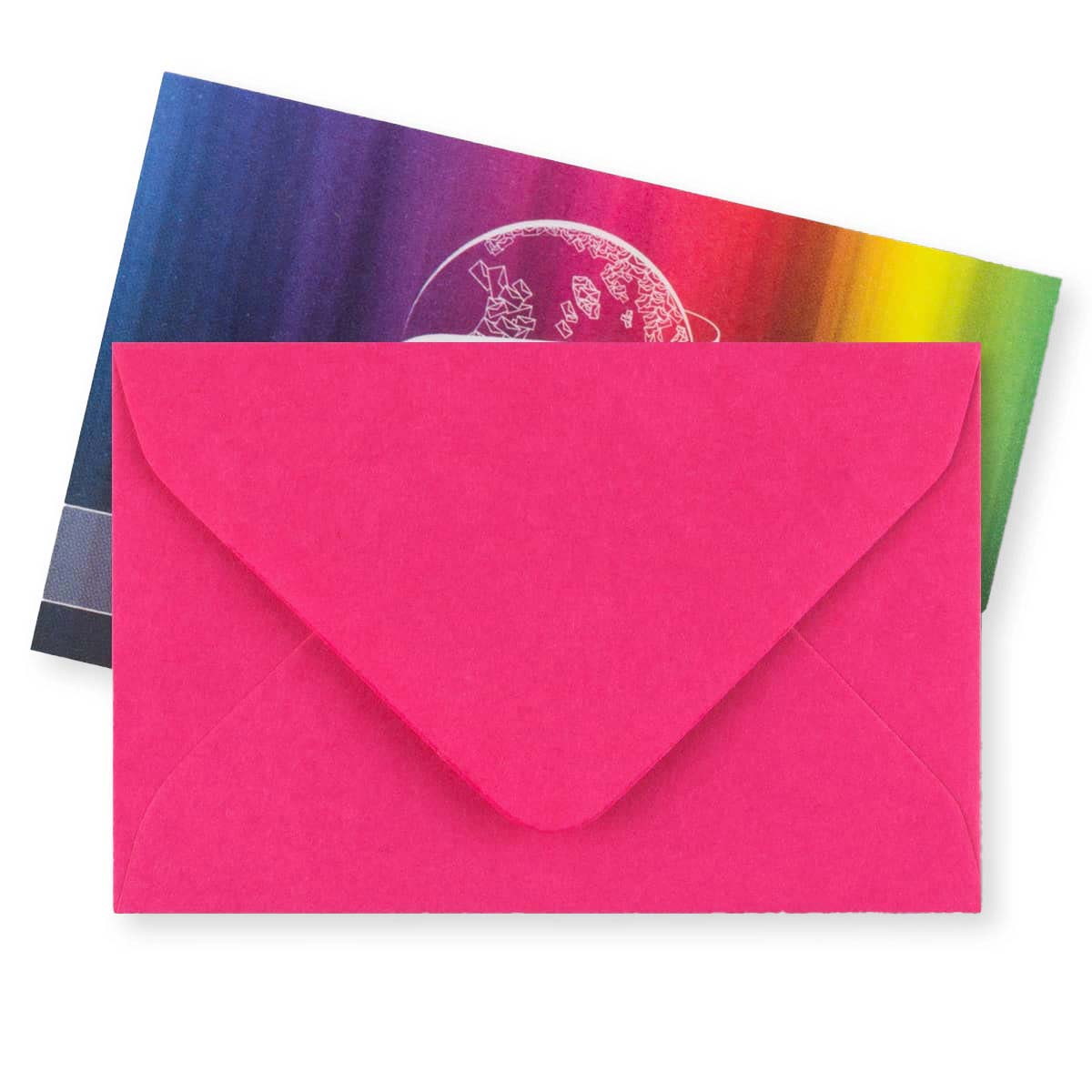 Fuschia Pink Gummed V-Flap Greeting Card Envelope (62 x 94mm)