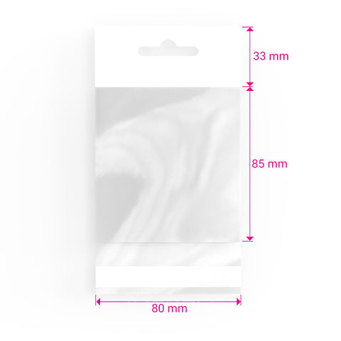 Cello Bags (With Header) Clear 85 x 80 mm