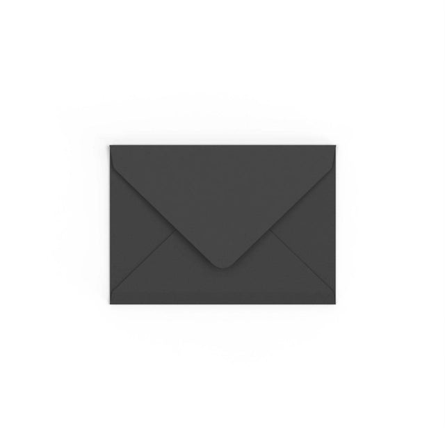 C6 Black British Made Gummed V-Flap Envelope (114 x 162mm)