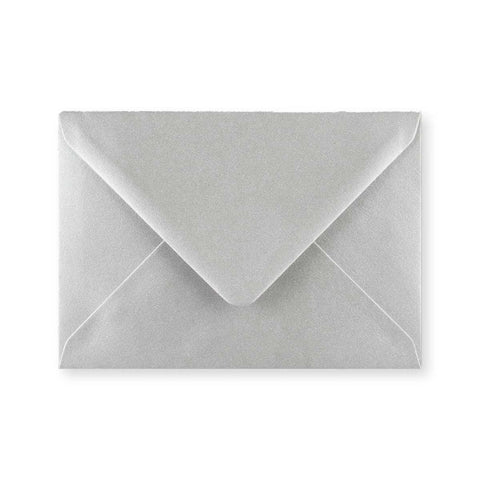 C6 Metallic Silver Gummed V-Flap Greetings Envelope (114 x 162mm)
