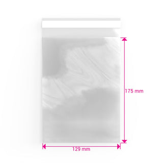 Cello Bags (Non-Header) Clear 175 x 129 mm