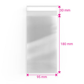 Cello Bags (Non-Header) Clear 180 x 95 mm