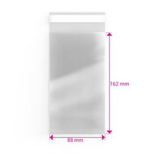 Cello Bags (Non-Header) Clear 162 x 88 mm