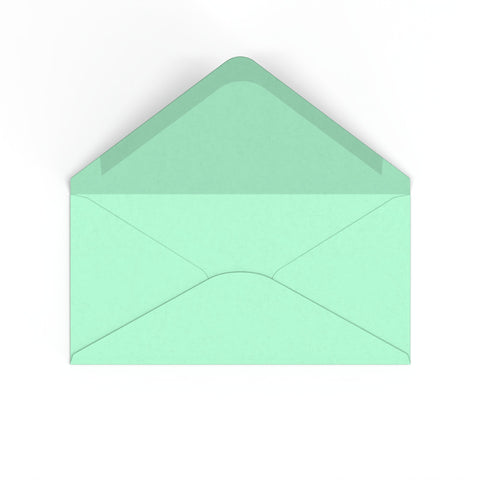 DL Jade Green British Made Gummed V-Flap Envelope (110 x 220mm)