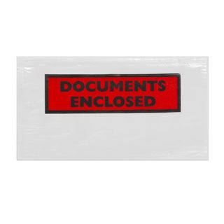 Documents Enclosed Envelopes (Non Printed) Clear 110 x 220 mm (DL)