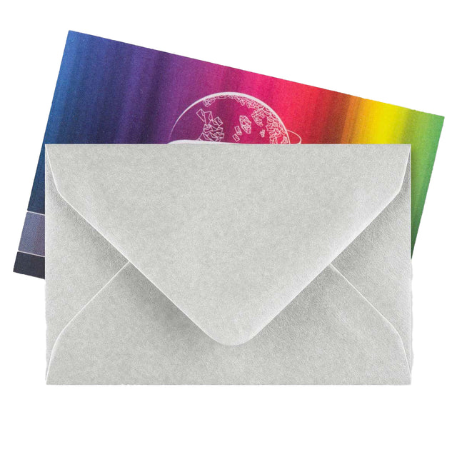 Metallic Silver Gummed V-Flap Greeting Card Envelope (62 x 94mm)