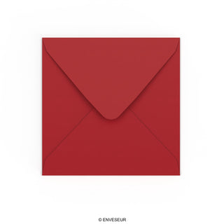 155x155mm Dark Red Square 120gsm Gummed V Flap