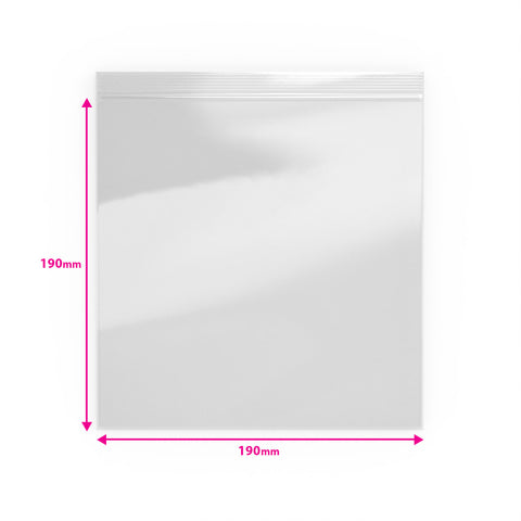 Grip Seal Bags Clear 190 x 190 mm