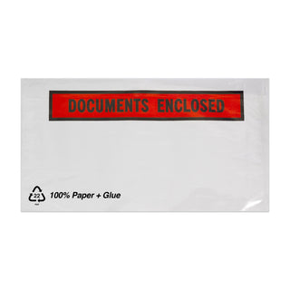 Documents Enclosed Envelopes (Printed) Clear 110 x 220 mm (DL)