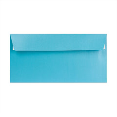 Pearlescent Envelopes Mid Blue 110 x 220 mm (DL) Peel and Seal
