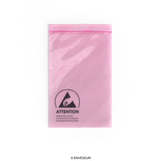 Pink anti-static bags ESD with grip seal