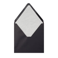 Paper Lined Envelopes Black + White Fancy Paper 160 x 160 mm