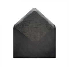 Paper Lined Envelopes Black + Black Fancy Paper 162 x 229 mm (C5)