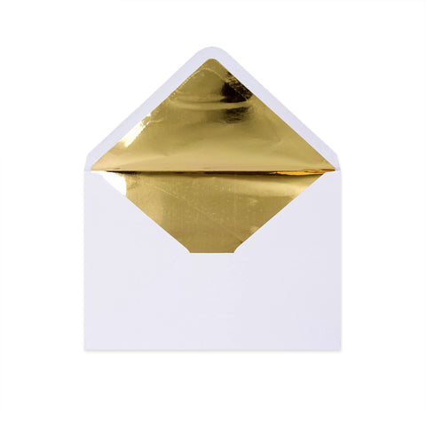 Paper Lined Envelopes White + Gold Foil 162 x 229 mm (C5)