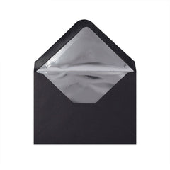 Paper Lined Envelopes Black + Silver Foil 114 x 162 mm (C6)