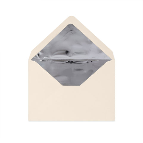 Paper Lined Envelopes Ivory + Silver Foil 114 x 162 mm (C6)